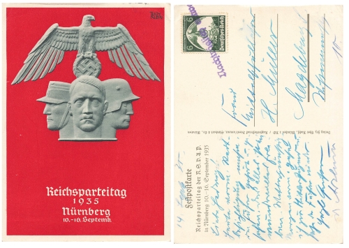 Nuremberg Rally Propaganda Card Adolf Hitler Adler o 1935