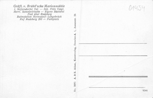 01454 Marienmuehle Seifersdorfer Tal Wachau Fritz Voigt * um 1930