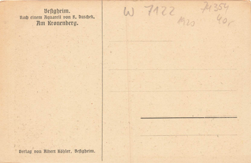 74354 Besigheim Am Kronenberg artist card Richard Duschk * approx. 1920