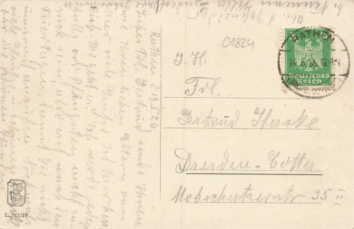 01824 Ober Rathen with Elbe ferry, Saxon Switzerland, 1928