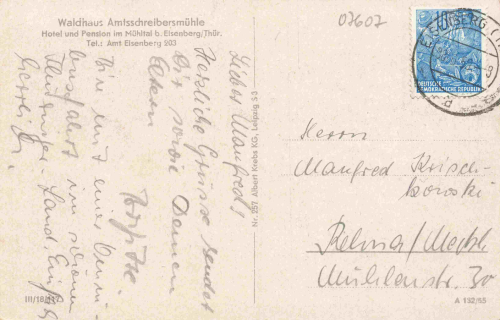 Eisenberg Thüringen Amtsschreibersmühle o 1959