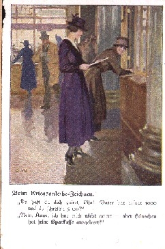 When drawing a war loan artist card Wennerberg B. W. * ca. 1915
