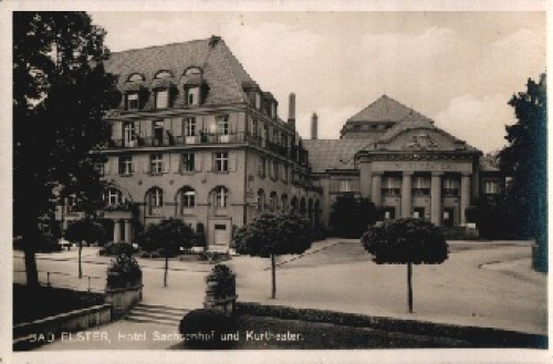 08645 Bad Elster Hotel Sachsenhof und Kurtheater * ca. 1940