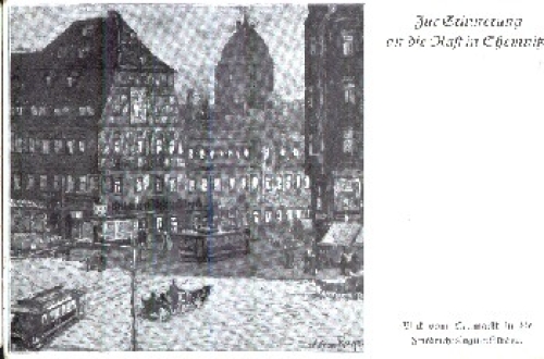 Chemnitz Neumarkt in Friedrich-August-Strasse artist card Alfred kunze * ca. 1920