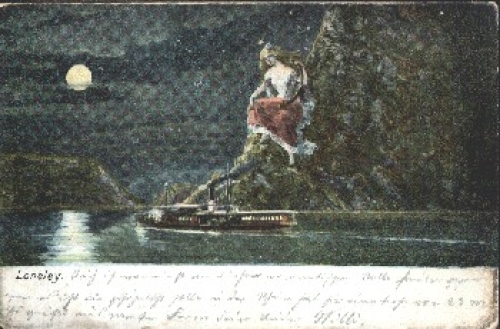 56346 Loreley moonlight card harp o 9.9.1906