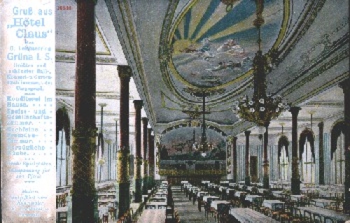 09224 Gruena Chemnitz Hotel Cluas Innenraum o 1910