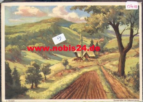 Eduscho coffee artist card J. Buggle mountain meadows in the Black Forest *ca. 1940