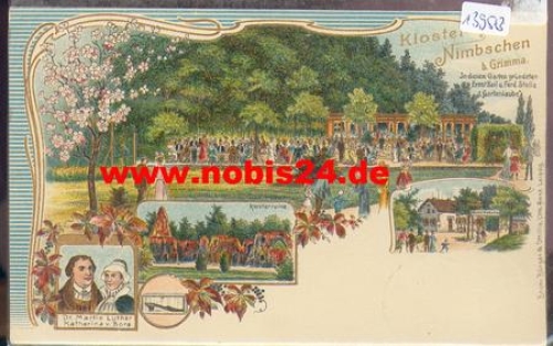 04668 Grimma Nimbschen Monastery Chromolithograph embossed card o July 17, 1903