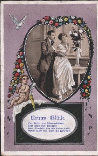 Heart angel dove picture with couple used 11/30/1917