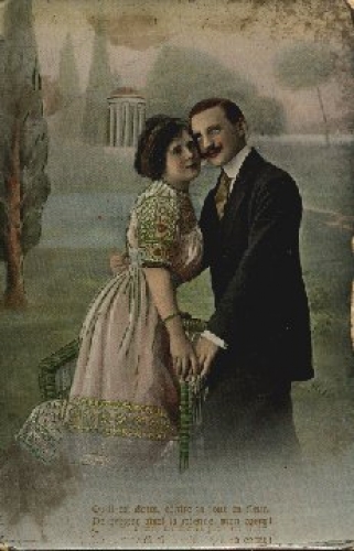 Kiss lovers embossed card o 30.5.1913