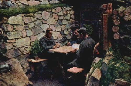 A skat in the shelter * approx. 1920