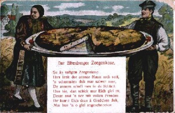 04600 Altenburg, Altenborger Zeegenkase, cake, traditional costume, * approx. 1920