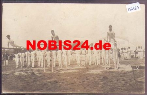 Schweiz Herren Barrenturnen Echtfoto *ca. 1910