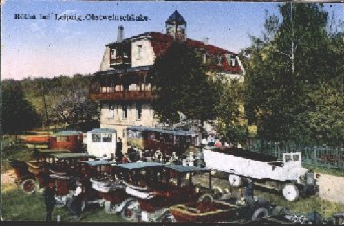 04571 Rötha, Obstweinschänke, Omnibusse o 1933