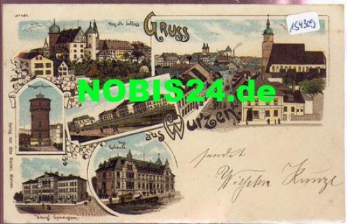 04808 Wurzen chromolithograph, post office building, water tower, o February 19, 1907