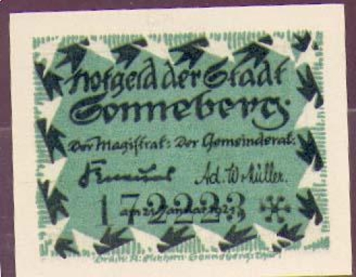 96515 Sonneberg, Städtenotgeld, 10 Pfennige, Kinderspielzeug, 1921