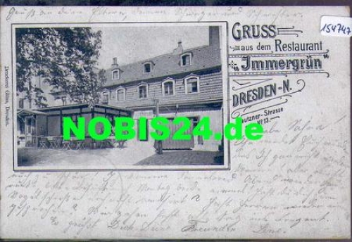 Dresden Neustadt Restaurant Immergrün Bautzner-Strasse 13 o 31.7.1902
