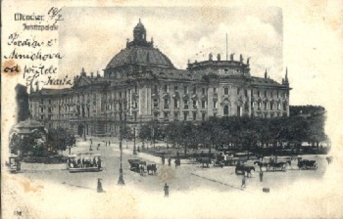 Munich, Palace of Justice, tram o July 19, 1904