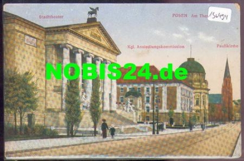 Poznan Theater Square, City Theater, o April 10, 1917