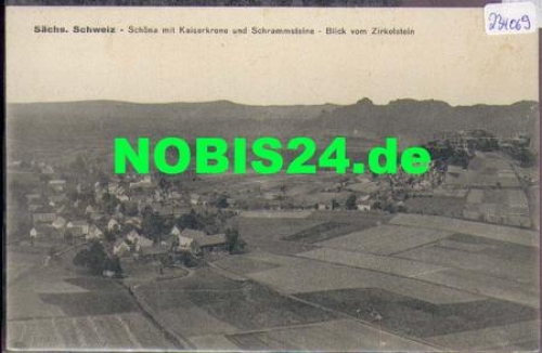 01824 Schöna Kaiserkrone und Schrammsteine vom Zirkelstein o 1933