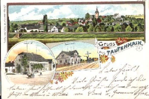 04654 Tautenhain Frohburg Farblitho, Bahnhof, o 28.5.1901