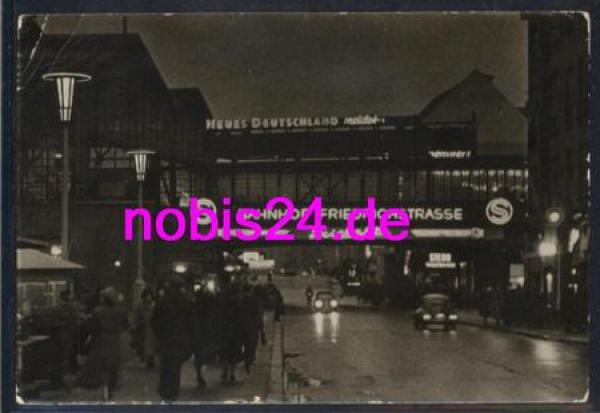Berlin Friedrichstrasse train station at night on January 5, 1958