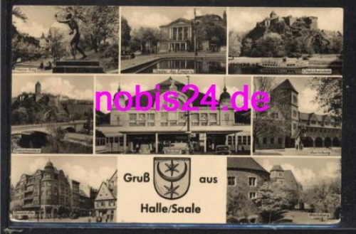 Halle Saale Bahnhof Geiststrasse Burg o ca.1958