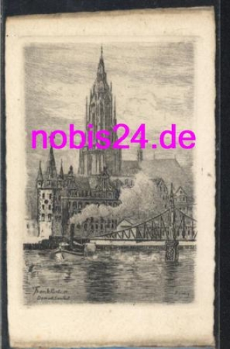 Frankfurt Main Dom Bridge artist card *ca.1910