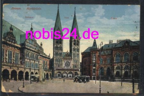 Bremen marketplace stock exchange cathedral o ca.1910