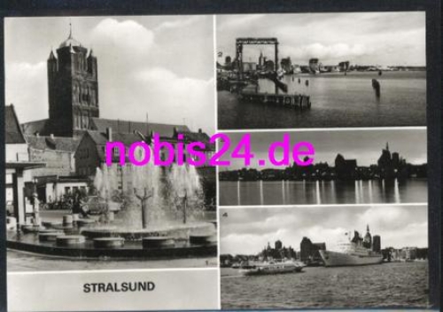 Stralsund Rügen dam bridge ships * around 1982