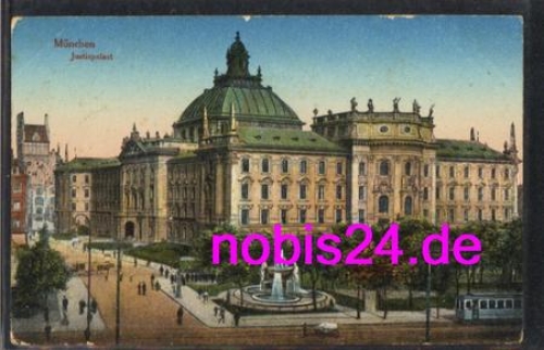 Munich Palace of Justice Fountain o ca.1915