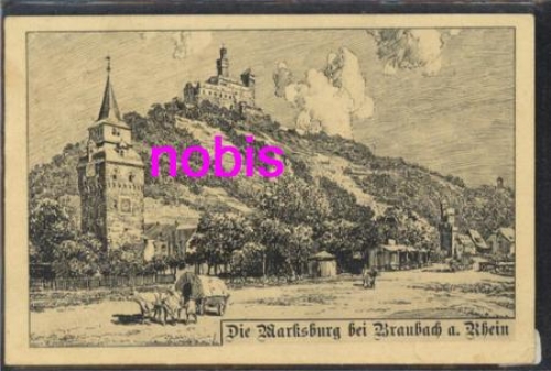 56338 Braubach Marksburg artist card o April 13, 1914