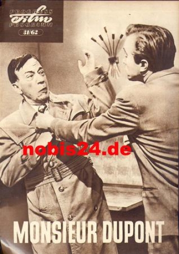 Monsieur Dupont, Progress Film Programm 31/62, French film Dany Carrel, Raymond Bussiéres