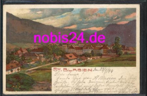 79837 St. Blasien artist card from mother o August 24, 1899