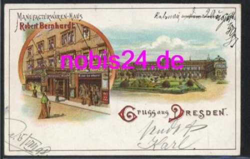 Dresden Annenstrasse Kaufhaus Bernhardt Litho o 5.8.1898