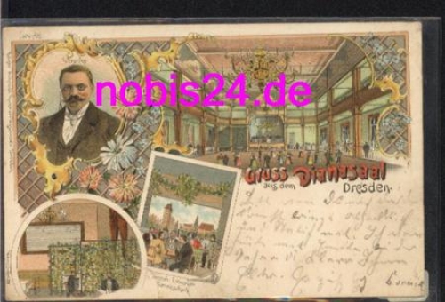 Wilsdruffer Vorstadt Dresden Jagdweg 6 Litho Gasthof Dianasaal o 31.11.1899