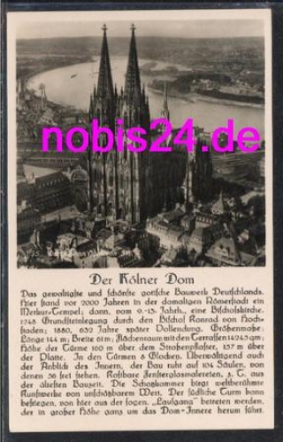 Köln Stadt und Dom Luftbildaufnahme *ca.1930