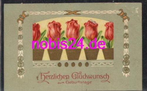 Tulpen Prägekarte o 18.2.1909