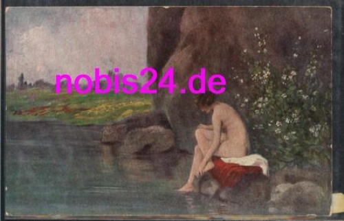 Woman bathing artist card Andersen * around 1920