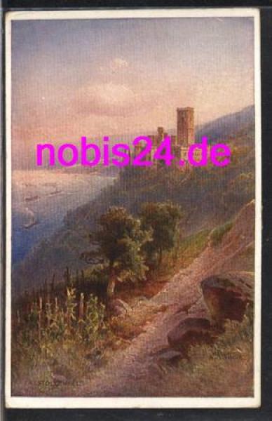 Schloss Stolzenfels Rhein Künstlerkarte  *ca.1920