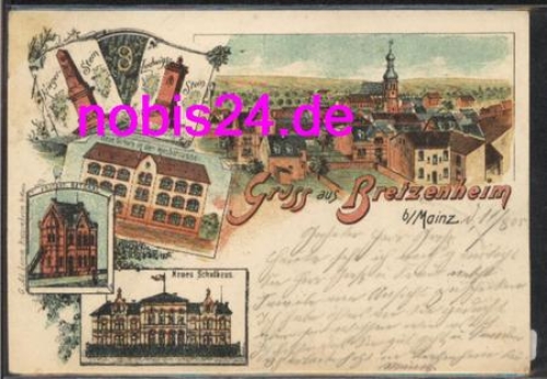 Bretzenheim Mainz Litho o 11.8.1905