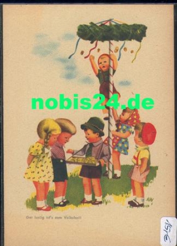 Volksfest Käthe Kruse Puppen artist card A. Wagner * approx. 1940
