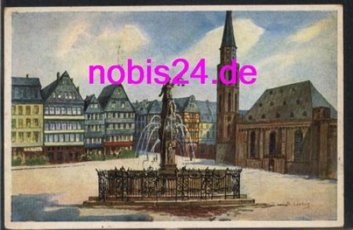 Frankfurt Main Roemerberg Brunnen o 1942