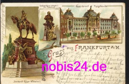 Frankfurt Main Litho Denkmal Post o 30.7.1903