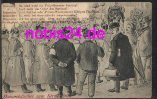 Frankfurt Main Streik Ende Humorkarte o 10.5.1905