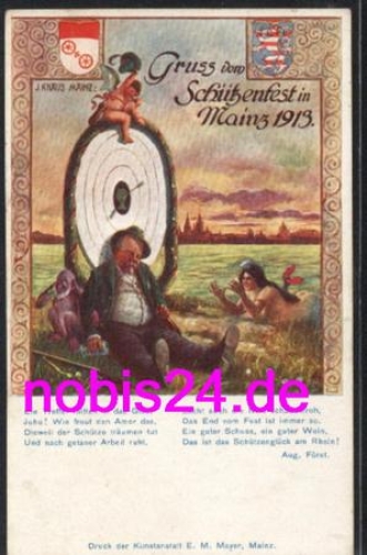 Mainz Schützenfest 1913 Künstler J Knäus o 6.7.1913