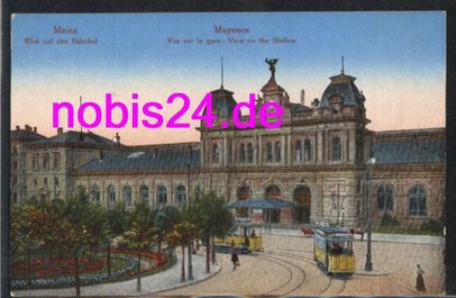 Mainz station tram *ca.1920
