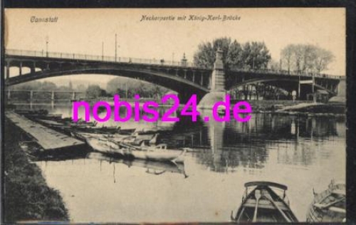 Cannstatt Stuttgart King Karl Bridge ca.1915