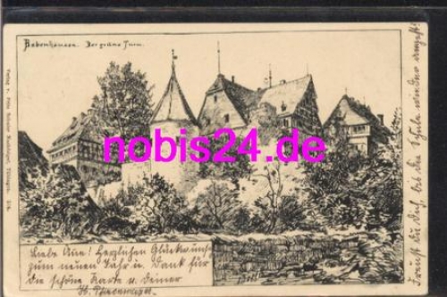72074 Bebenhausen Green Tower artist card o 3.1.1905