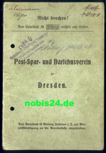 Dresden Post-Spar- und Darlehnsverein savings book from 1930